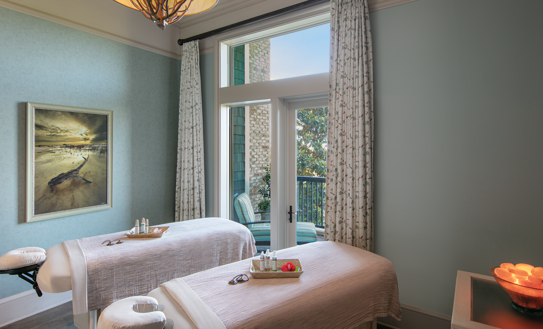 Two massage beds