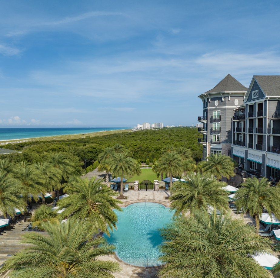 View of pool and beach