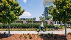 Woman on bike
