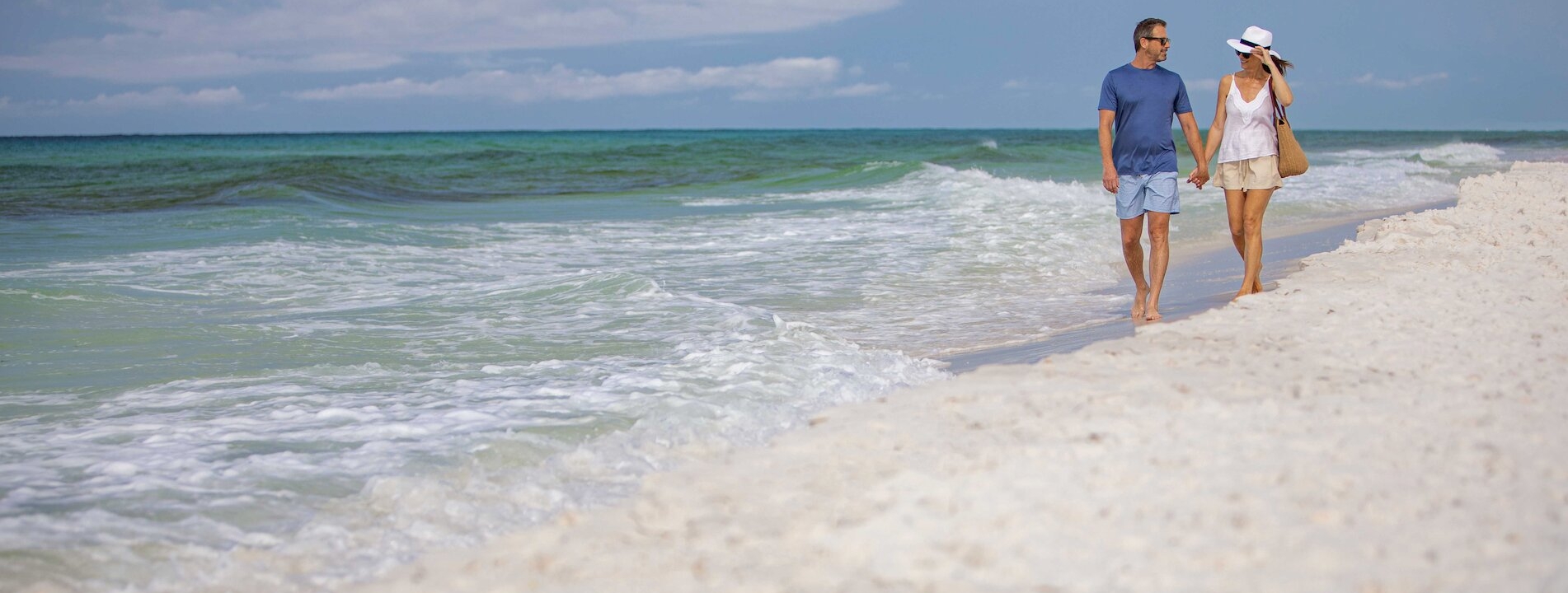 Couple walking on beach